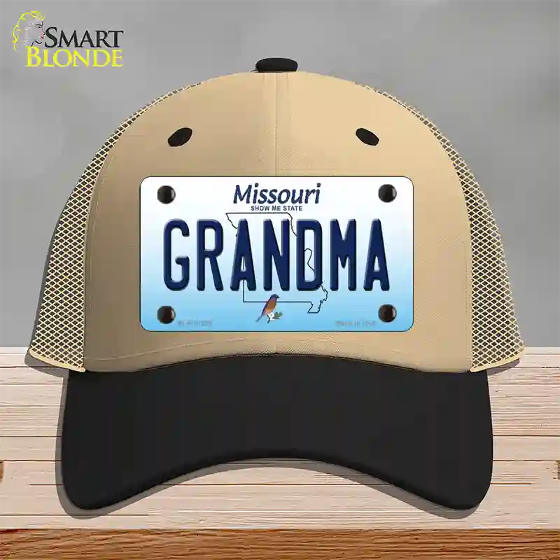 Grandma Missouri Novelty License Plate Hat Mesh / Khaki|Black