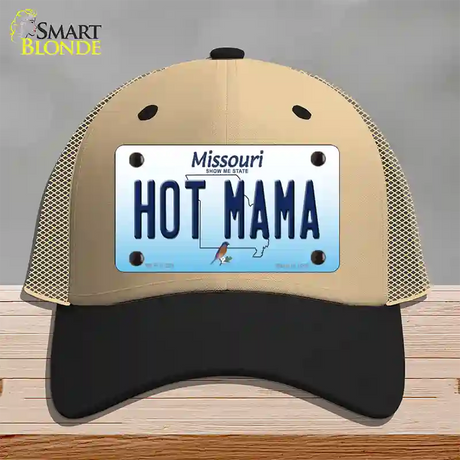 Hot Mama Missouri Novelty License Plate Hat Mesh / Khaki|Black