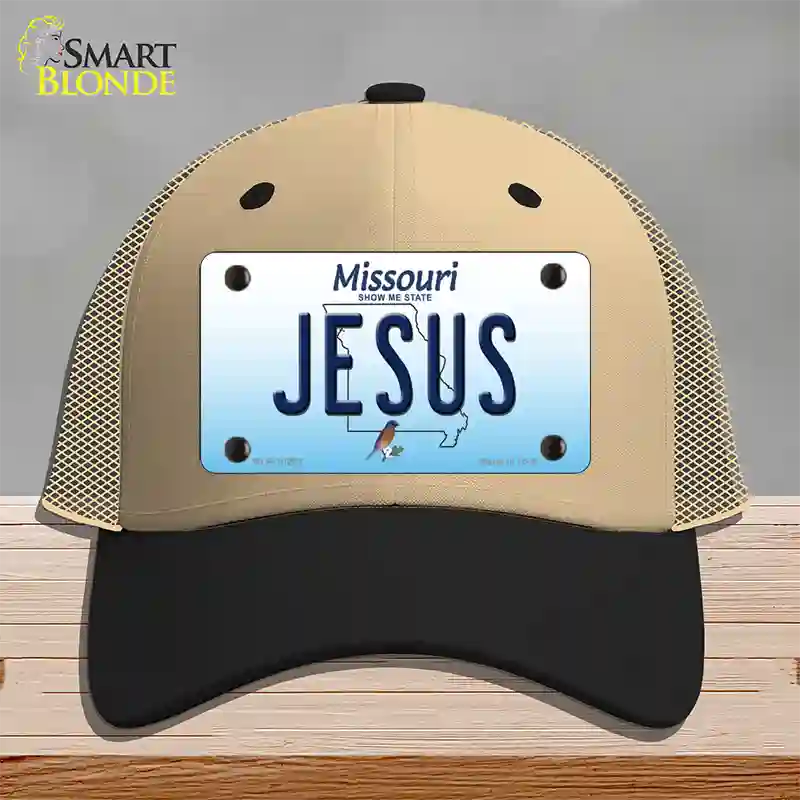 Jesus Missouri Novelty License Plate Hat Mesh / Khaki|Black