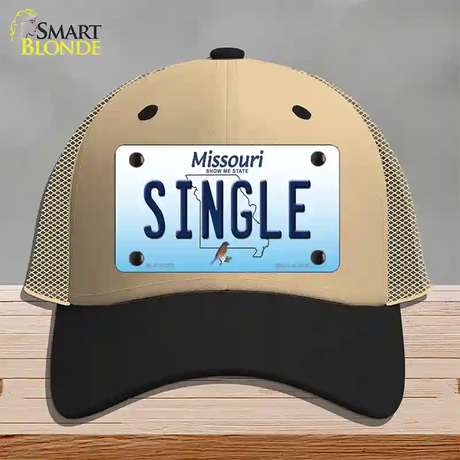 Single Missouri Novelty License Plate Hat Mesh / Khaki|Black