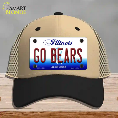 Go Bears Illinois Novelty License Plate Hat Mesh / Khaki|Black