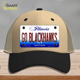 Go Blackhawks Illinois Novelty License Plate Hat Mesh / Khaki|Black