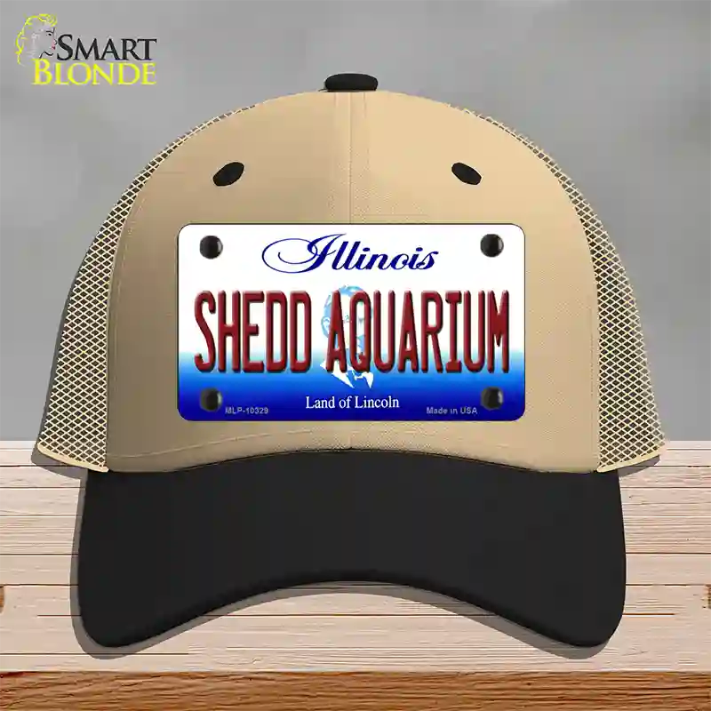 Shedd Aquarium Illinois Novelty License Plate Hat Mesh / Khaki|Black