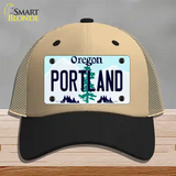 Portland Oregon Novelty License Plate Hat Mesh / Khaki|Black