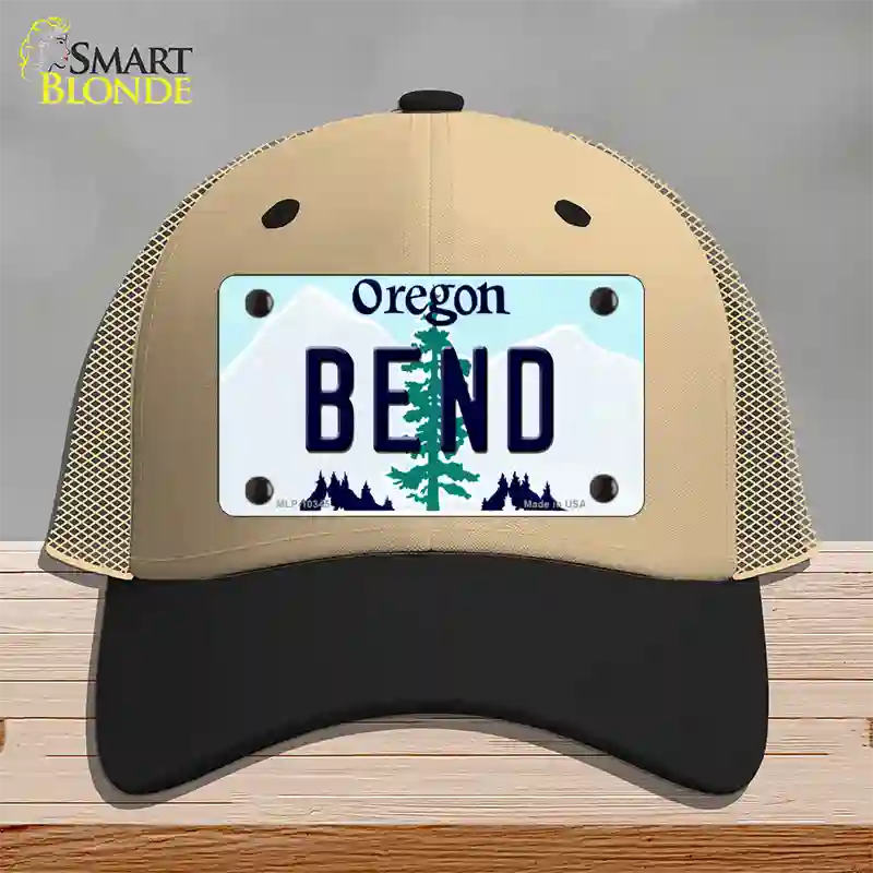 Bend Oregon Novelty License Plate Hat Mesh / Khaki|Black