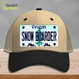 Snow Boarder Oregon Novelty License Plate Hat Mesh / Khaki|Black