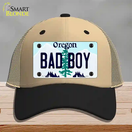 Bad Boy Oregon Novelty License Plate Hat Mesh / Khaki|Black