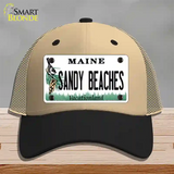 Sandy Beaches Maine Novelty License Plate Hat Mesh / Khaki|Black