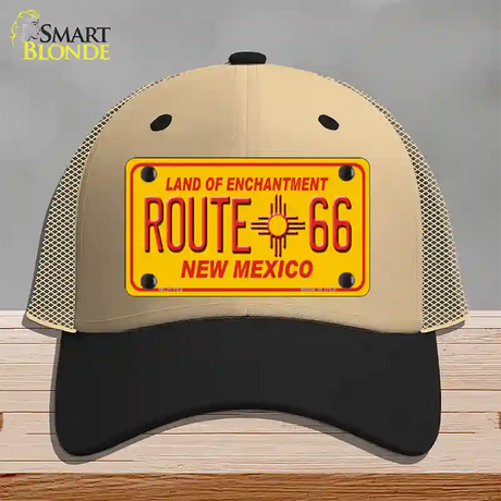 Route 66 New Mexico Novelty License Plate Hat Mesh / Khaki|Black