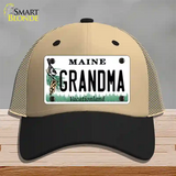 Grandma Maine Novelty License Plate Hat Mesh / Khaki|Black