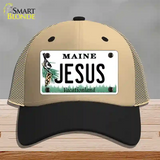 Jesus Maine Novelty License Plate Hat Mesh / Khaki|Black