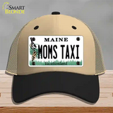 Moms Taxi Maine Novelty License Plate Hat Mesh / Khaki|Black