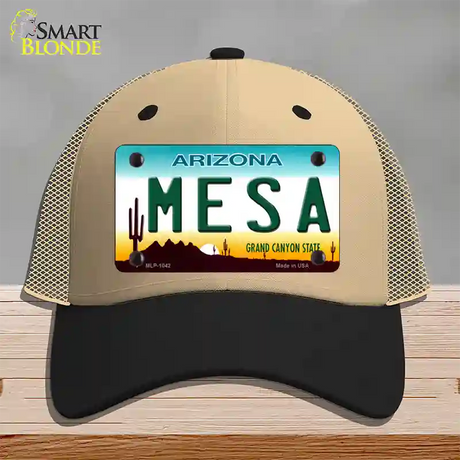 Mesa Arizona Novelty License Plate Hat Mesh / Khaki|Black