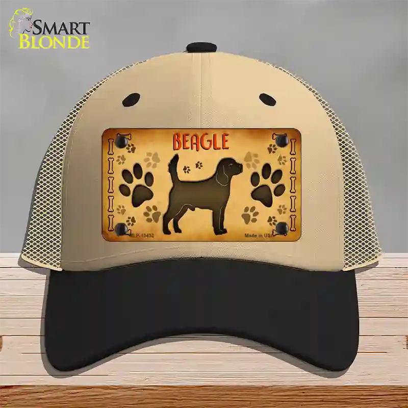 Beagle Novelty License Plate Hat Mesh / Khaki|Black