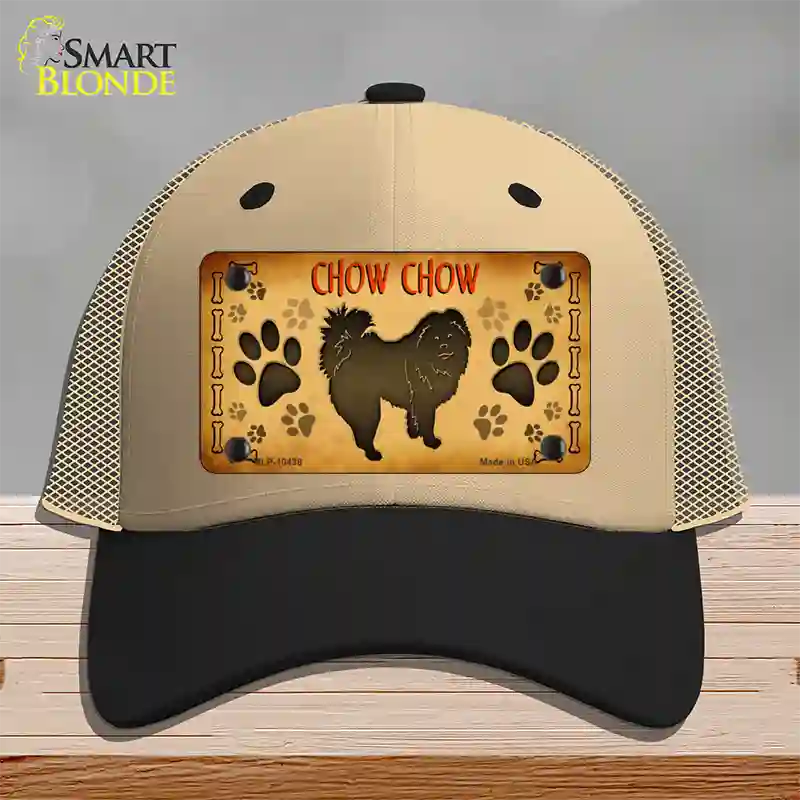 Chow Chow Novelty License Plate Hat Mesh / Khaki|Black