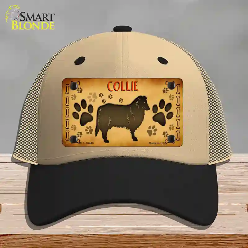 Collie Novelty License Plate Hat Mesh / Khaki|Black