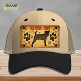 Jack Russell Terrier Novelty License Plate Hat Mesh / Khaki|Black