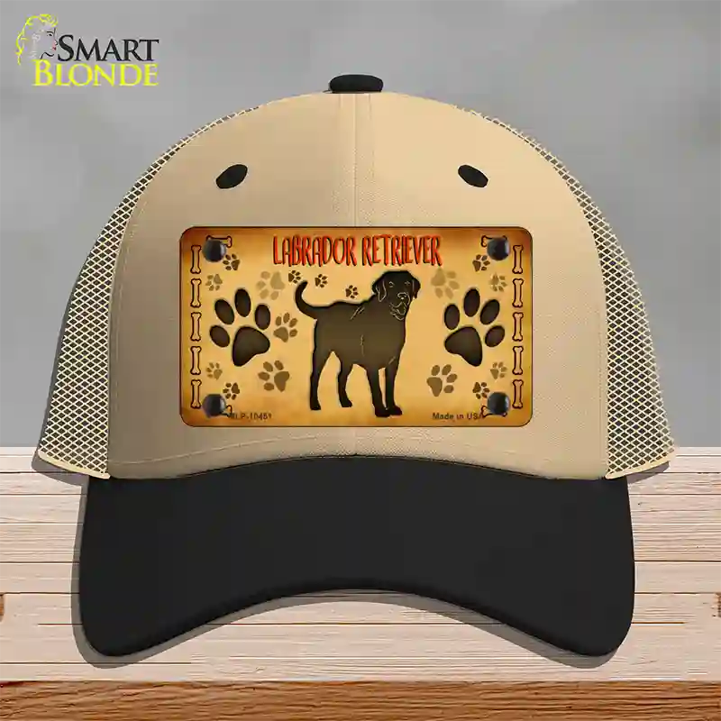 Labrador Retriever Novelty License Plate Hat Mesh / Khaki|Black