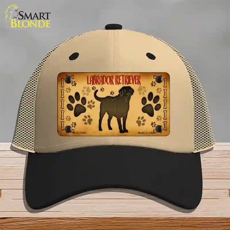 Labrador Retriever Novelty License Plate Hat Mesh / Khaki|Black