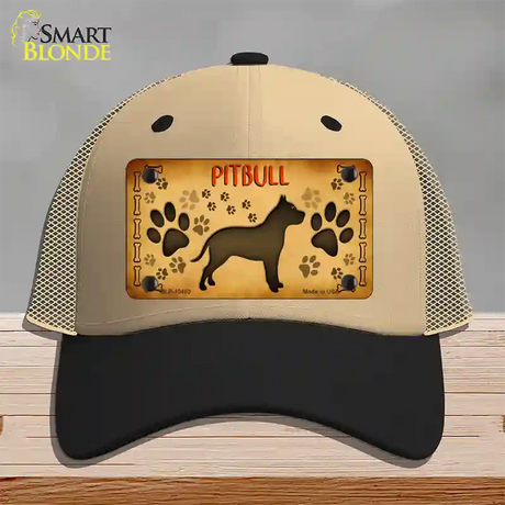 Pitbull Novelty License Plate Hat Mesh / Khaki|Black