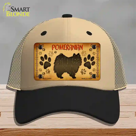 Pomeranian Novelty License Plate Hat Mesh / Khaki|Black