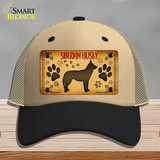 Siberian Husky Novelty License Plate Hat Mesh / Khaki|Black