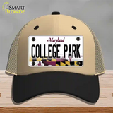 College Park Maryland Novelty License Plate Hat Mesh / Khaki|Black