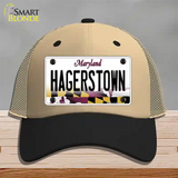 Hagerstown Maryland Novelty License Plate Hat Mesh / Khaki|Black