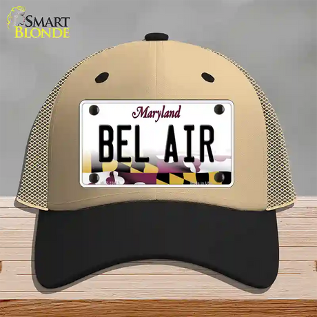 Bel Air Maryland Novelty License Plate Hat Mesh / Khaki|Black