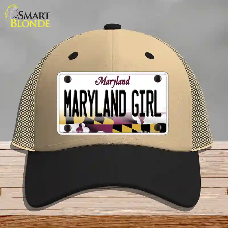 Maryland Girl Maryland Novelty License Plate Hat Mesh / Khaki|Black