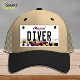 Diver Maryland Novelty License Plate Hat Mesh / Khaki|Black