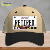 Retired Maryland Novelty License Plate Hat Mesh / Khaki|Black