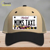 Moms Taxi Maryland Novelty License Plate Hat Mesh / Khaki|Black