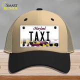 Taxi Maryland Novelty License Plate Hat Mesh / Khaki|Black