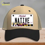 Native Maryland Novelty License Plate Hat Mesh / Khaki|Black