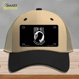 POW MIA Black Flag Novelty License Plate Hat Mesh / Khaki|Black