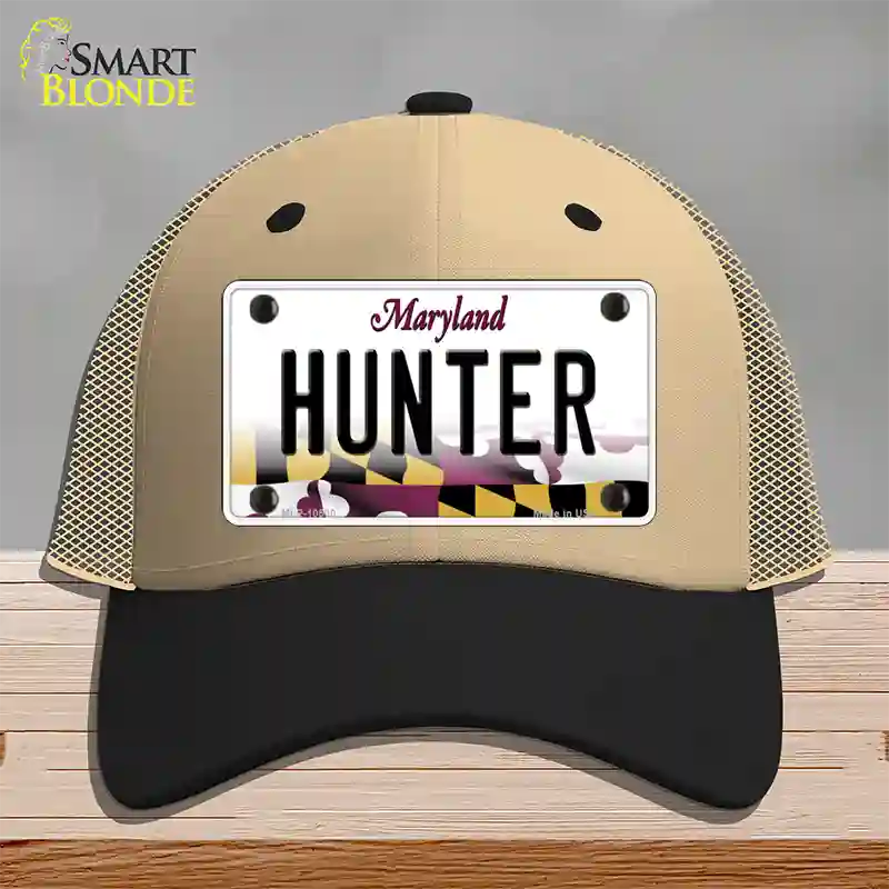 Hunter Maryland Novelty License Plate Hat Mesh / Khaki|Black