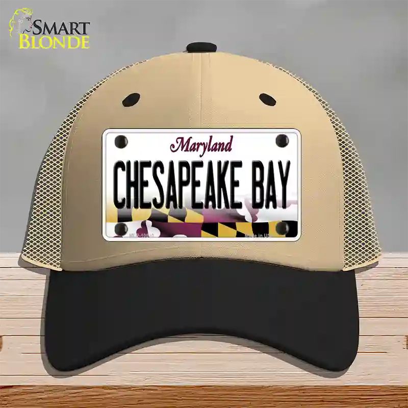 Chesapeake Bay Maryland Novelty License Plate Hat Mesh / Khaki|Black