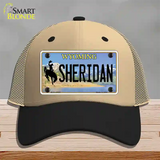 Sheridan Wyoming Novelty License Plate Hat Mesh / Khaki|Black