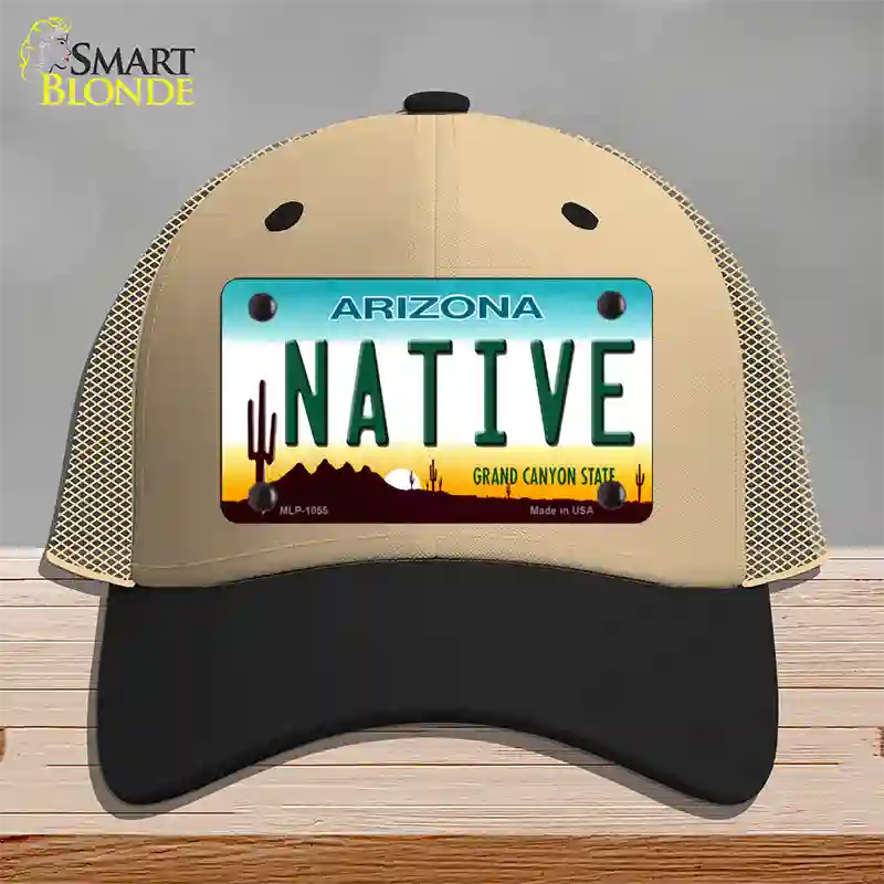 Native Arizona Novelty License Plate Hat Mesh / Khaki|Black