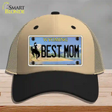 Best Mom Wyoming Novelty License Plate Hat Mesh / Khaki|Black