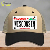 Wisconsin Dairyland Novelty License Plate Hat Mesh / Khaki|Black