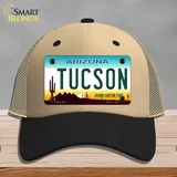 Tucson Arizona Novelty License Plate Hat Mesh / Khaki|Black