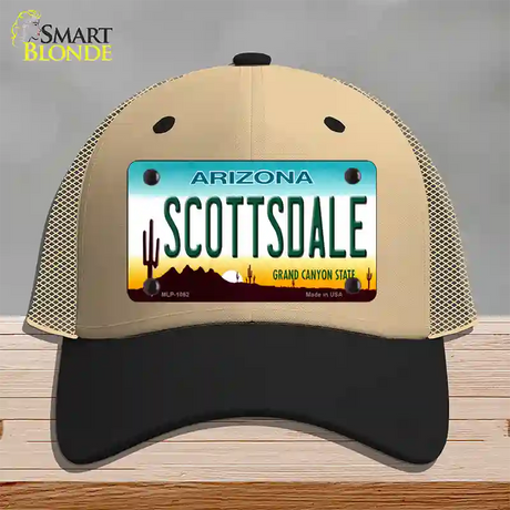 Scottsdale Arizona Novelty License Plate Hat Mesh / Khaki|Black