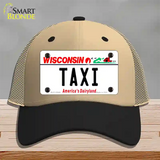 Taxi Wisconsin Novelty License Plate Hat Mesh / Khaki|Black