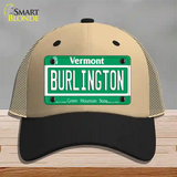 Burlington Vermont Novelty License Plate Hat Mesh / Khaki|Black