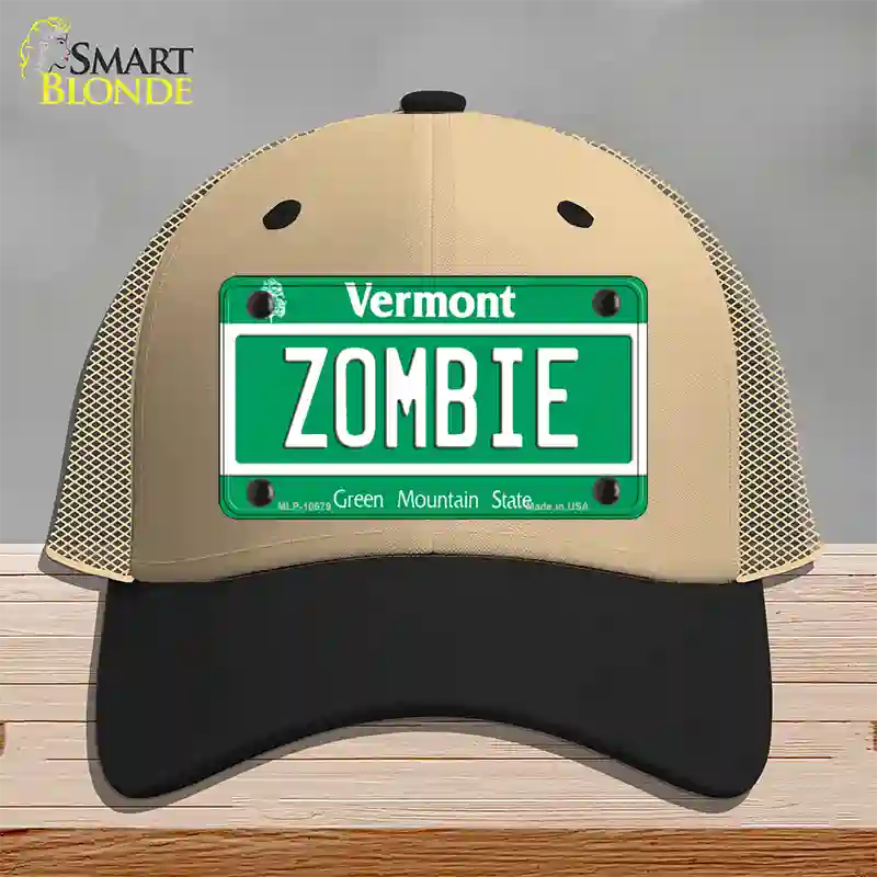 Zombie Vermont Novelty License Plate Hat Mesh / Khaki|Black