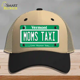 Moms Taxi Vermont Novelty License Plate Hat Mesh / Khaki|Black