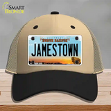 Jamestown North Dakota Novelty License Plate Hat Mesh / Khaki|Black