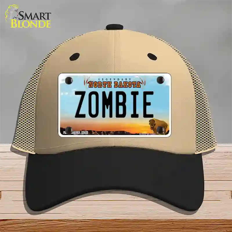 Zombie North Dakota Novelty License Plate Hat Mesh / Khaki|Black